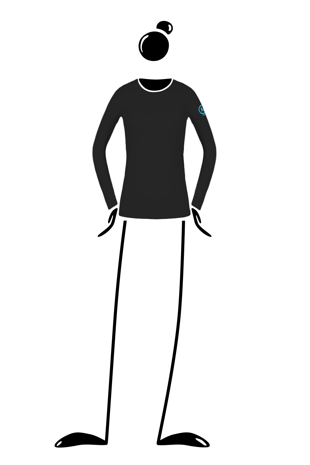 T-shirt a maniche lunghe donna nero per arrampicata e sport MOLLY Monvic Out