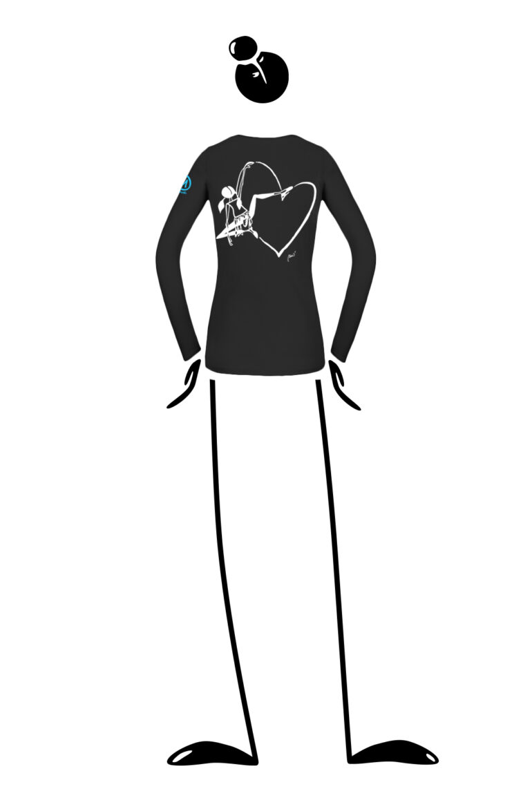 T-shirt a maniche lunghe donna nero per arrampicata e sport MOLLY Monvic Out