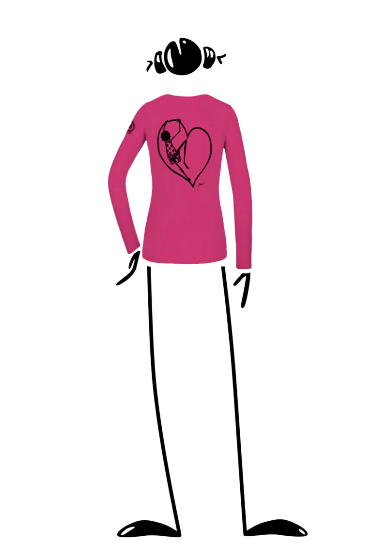 T-shirt a maniche lunghe donna girocollo fucsia per arrampicata e sport MOLLY Monvic