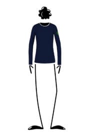 Long sleeved t-shirt women navy blue for climbing MOLLY Round neck