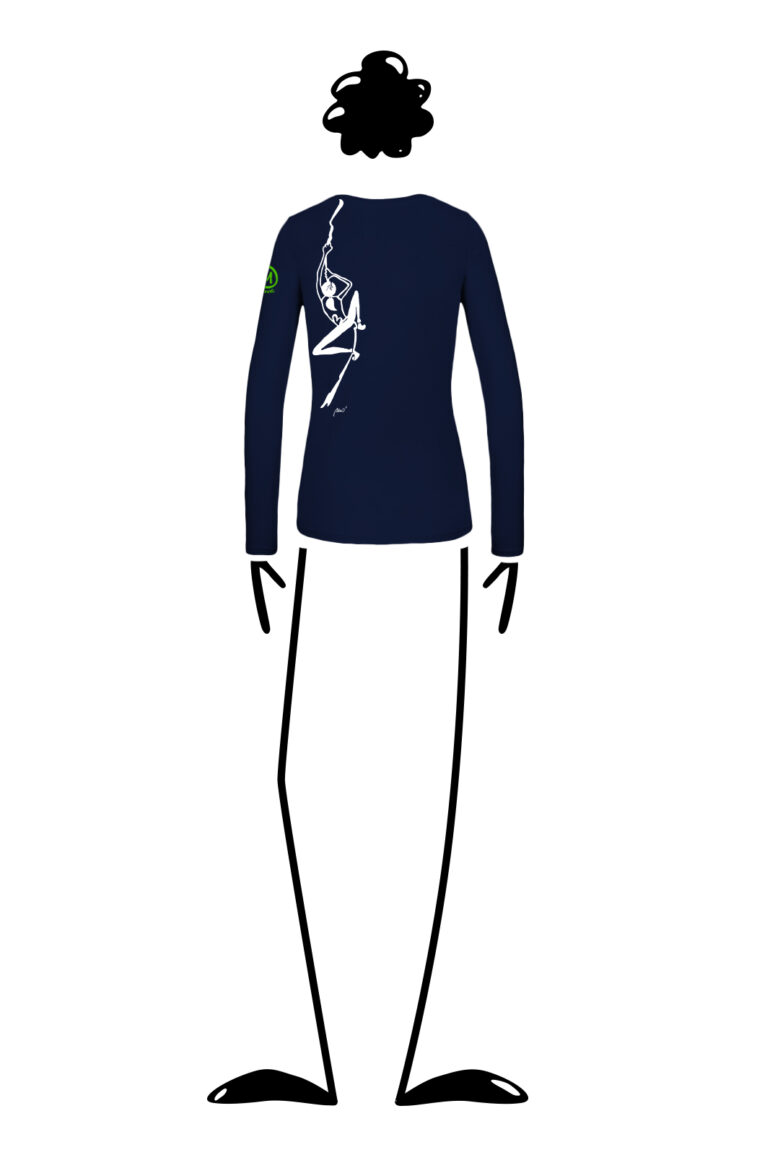 T-shirt a maniche lunghe donna blu navy per arrampicata e sport MOLLY-R Monvic