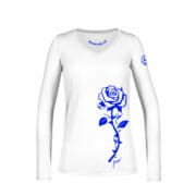 T-shirt a maniche lunghe donna con collo a V bianca per arrampicata e sport MOLLY Monvic