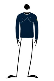 T-shirt Homme à manches longues bleu marine JUMA Monvic