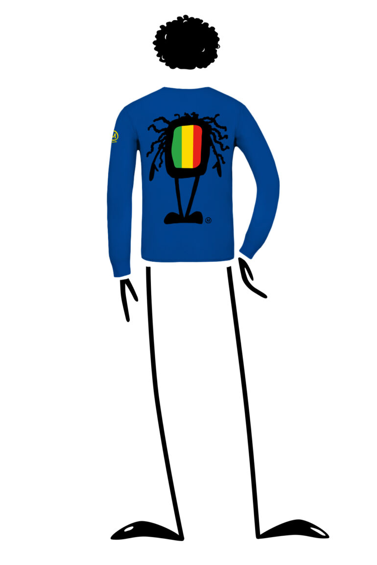 T-shirt Homme à manches longues bleu royal JUMA Monvic rasta