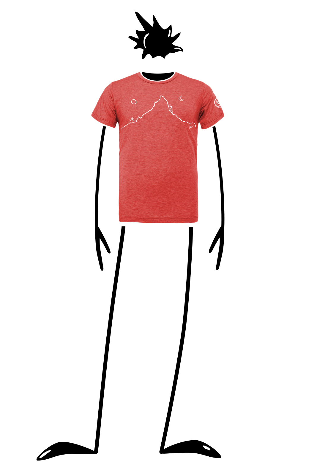 t-shirt sport uomo rosso HASH TEC Monvic