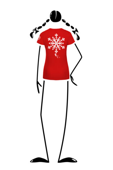 t-shirt women red SHARON Monvic snowflake