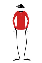 T-shirt a maniche lunghe donna rossa per arrampicata e sport MOLLY-R Monvic