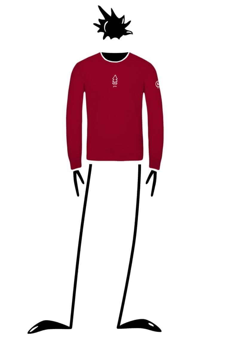 T-shirt Homme à manches longues rouge JUMA Monvic Noel