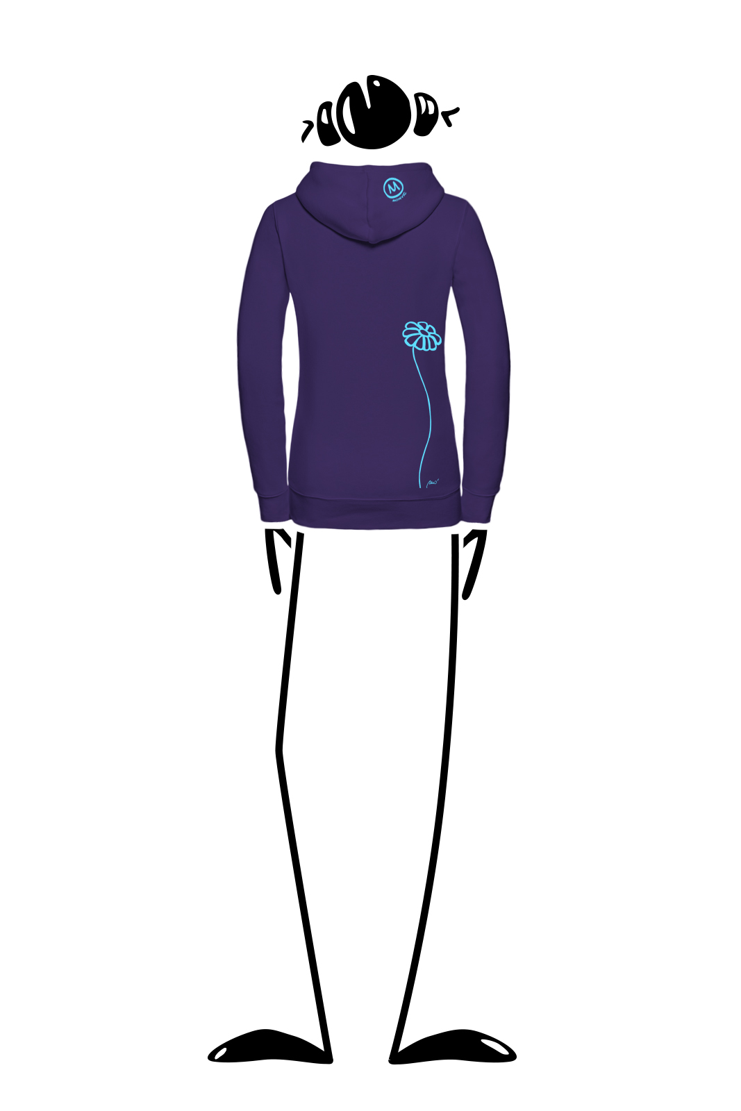 hoodie woman purple FEDRA Monvic
