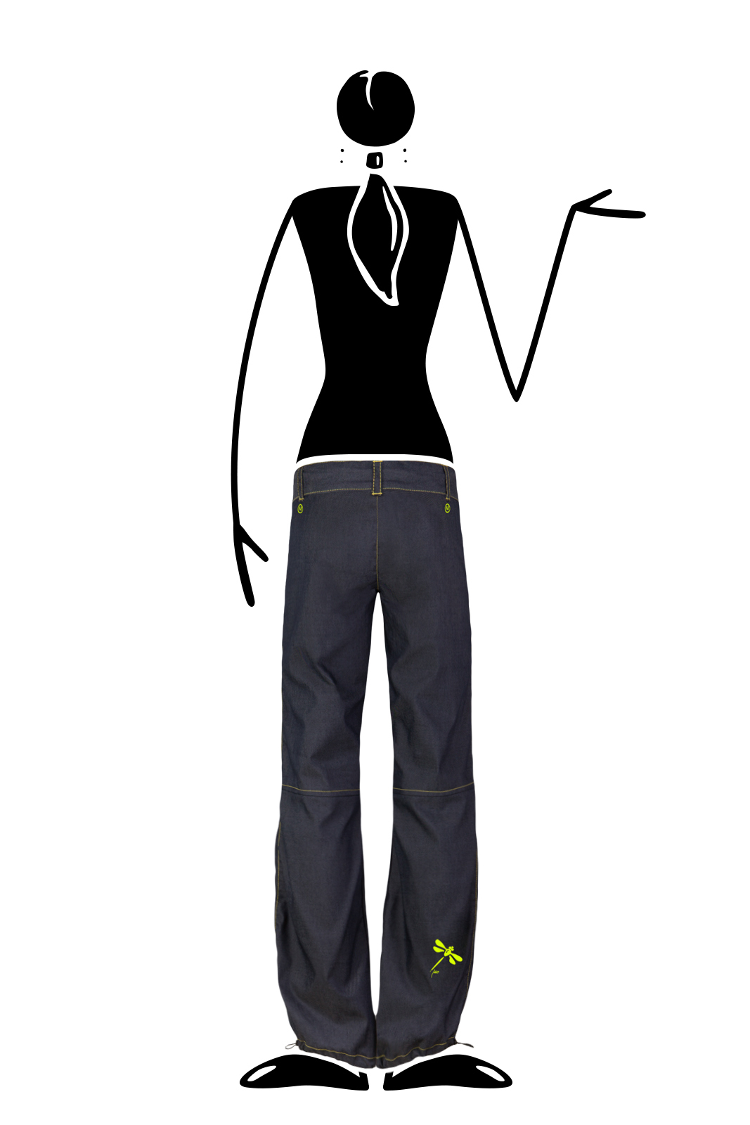 Jeans bouldering donna in denim elasticizzato BONNIE Monvic lully giallo