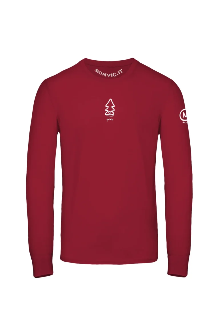 T-shirt a maniche lunghe per regalo di Natale rossa da uomo JUMA Monvic