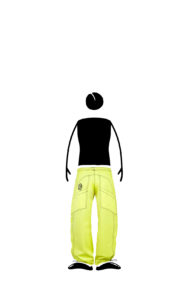 sport trousers for kids lime green - stretch cotton - climbing and sport - MINI SPEED Monvic