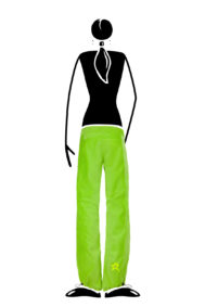 Women's Climbing trousers in soft stretch corduroy green lime VIOLET VELVET Monvic for sports