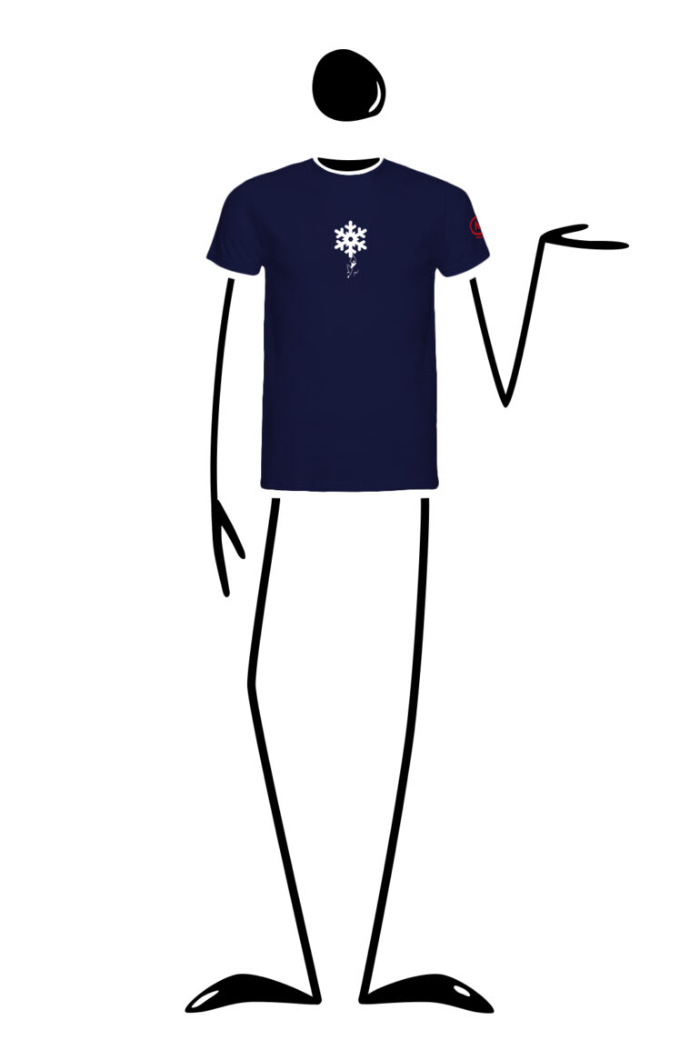 t-shirt uomo blu navy HASH Monvic Natale fiocco di neve