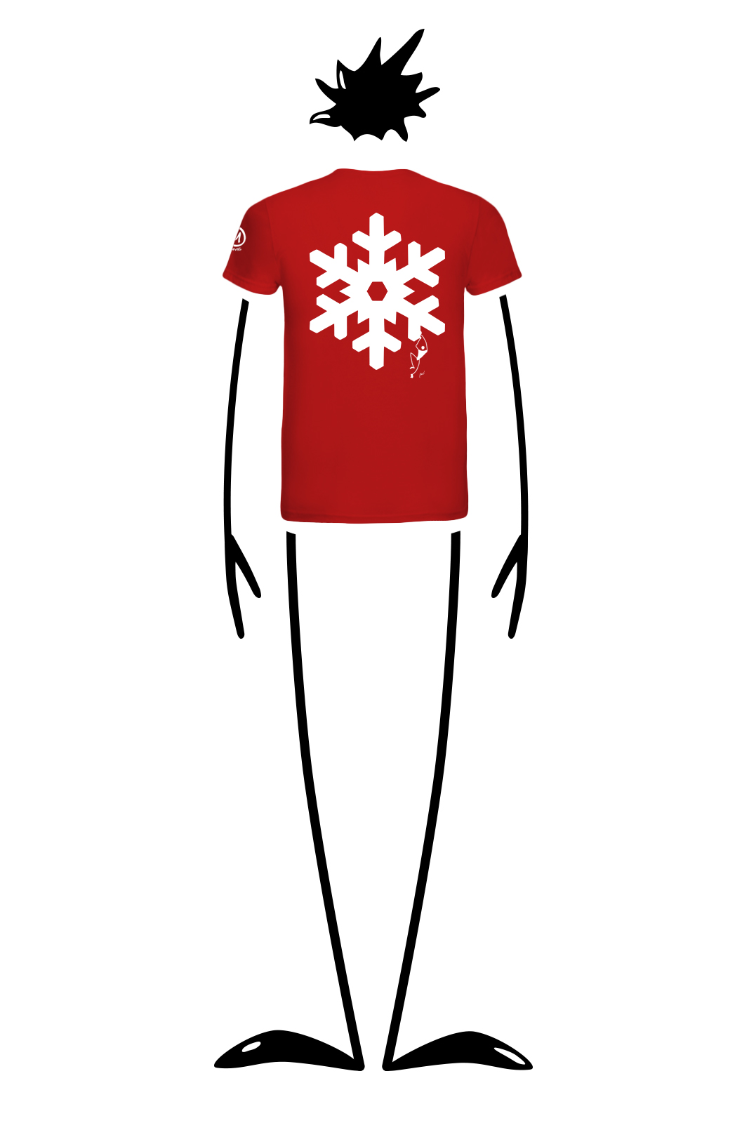 t-shirt uomo rossa HASH Monvic Natale fiocco di neve