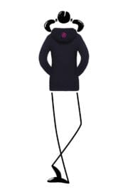 sweat à capuche en coton bio bleu marine et zip fuchsia SOLUTION Monvic