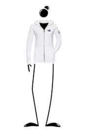 Felpa donna cappuccio FEDRA ZIP Monvic for Telesilvia bianca