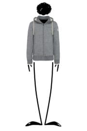 Hoodie full zip unisex for men grey NEW SHERPA Monvic