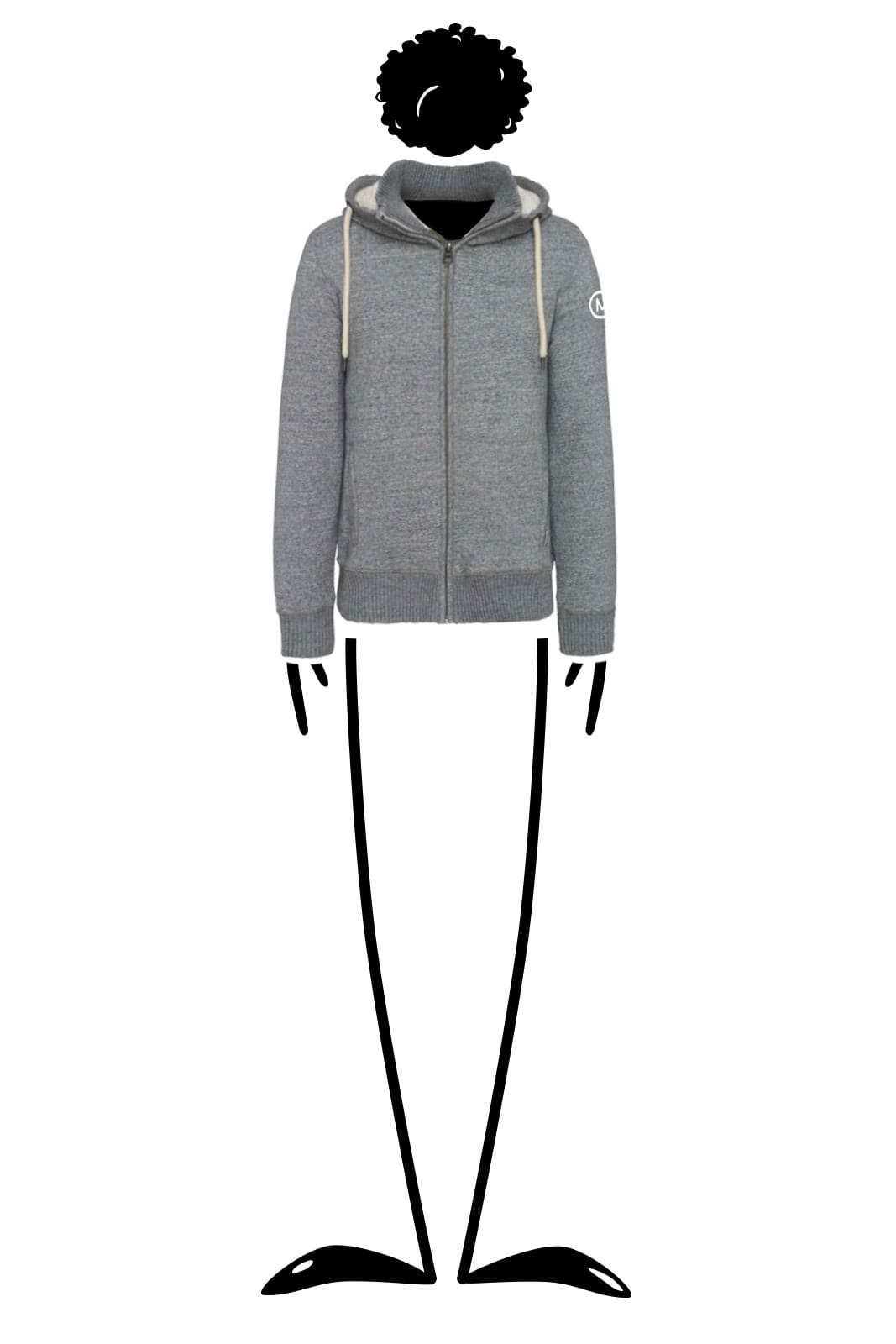 giacca-arrampicata-felpa-unisex-NEW-SHERPA-Monvic-grey-scrub-fronte Hoodie full zip unisex for men grey NEW SHERPA Monvic