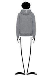 Hoodie full zip unisex for men grey NEW SHERPA Monvic