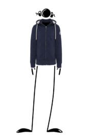 Sweat à capuche avec zip unisexe bleu marine femme NEW SHERPA Monvic