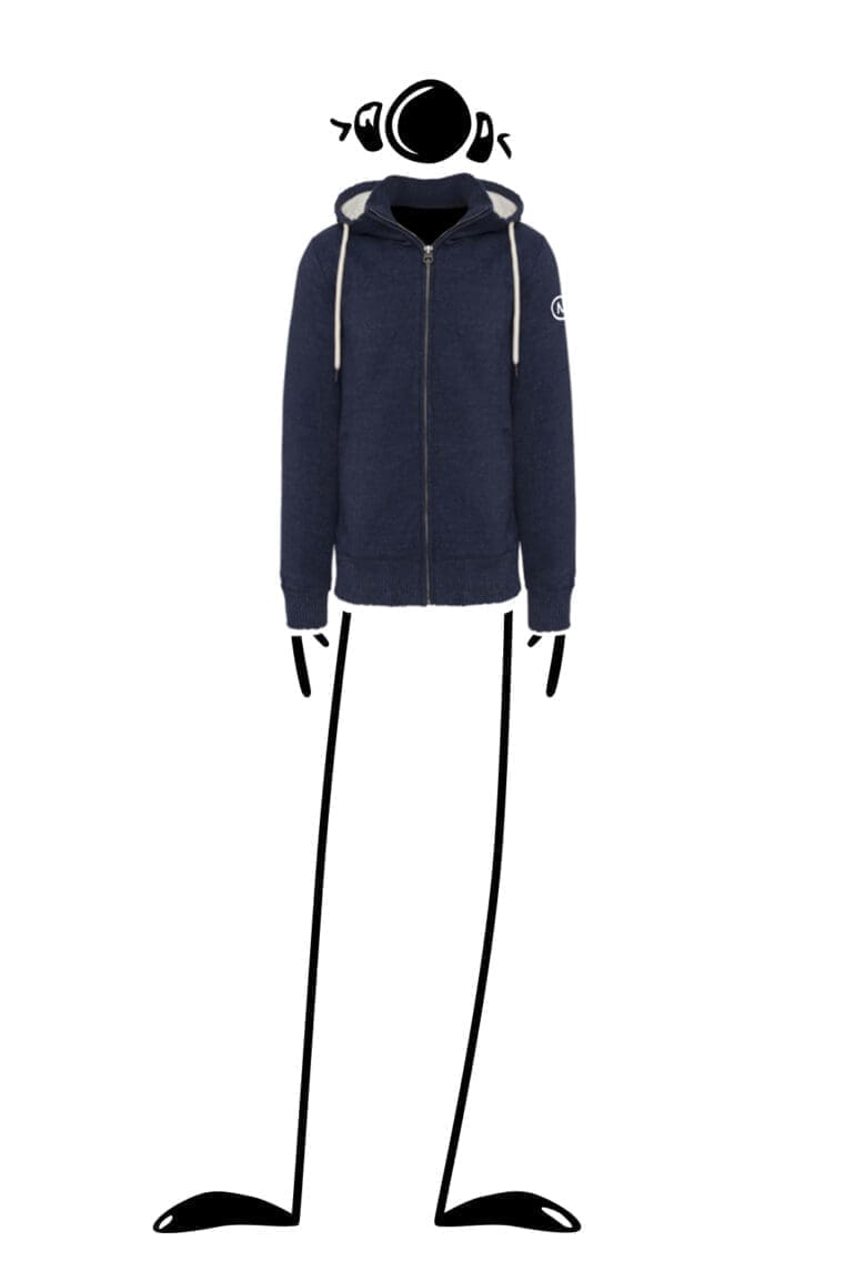 Sweat à capuche avec zip unisexe bleu marine femme NEW SHERPA Monvic