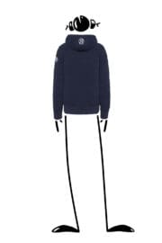 Sweat à capuche avec zip unisexe bleu marine femme NEW SHERPA Monvic