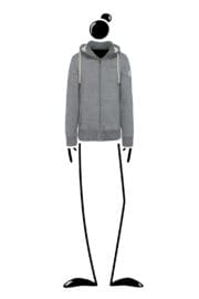 Hoodie full zip unisex grey for women NEW SHERPA Monvic