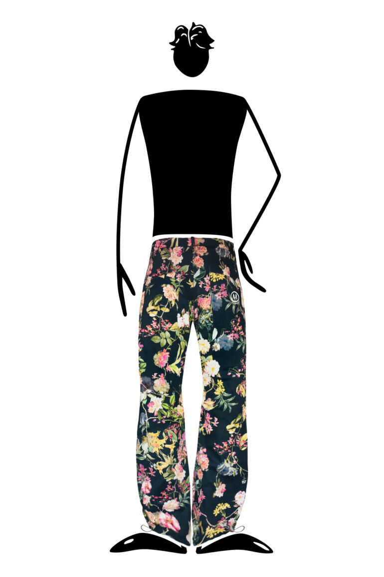 pantalon randonnée pour homme décoration florale bleu marine BILLY 2 Monvic