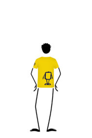 t-shirt arrampicata bambino gialla TATA Monvic