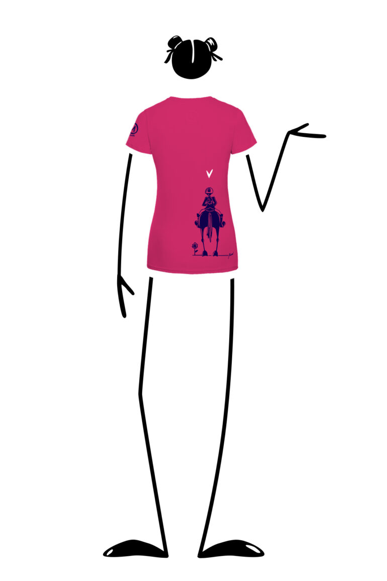 t-shirt donna equitazione SHARON Monvic for Telesilvia fucsia