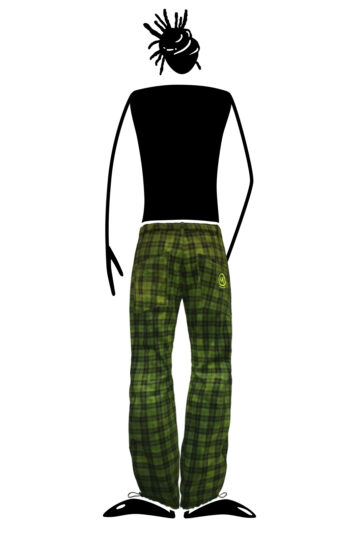Fine ribbed corduroy pants for men prince of wales green GRILLO Monvic for climbing