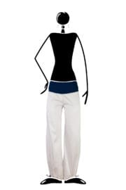 trousers women with waist band white and blue BALZEN Monvic