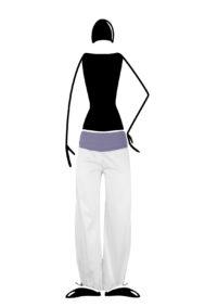 trousers women with waist band white and lilac BALZEN Monvic