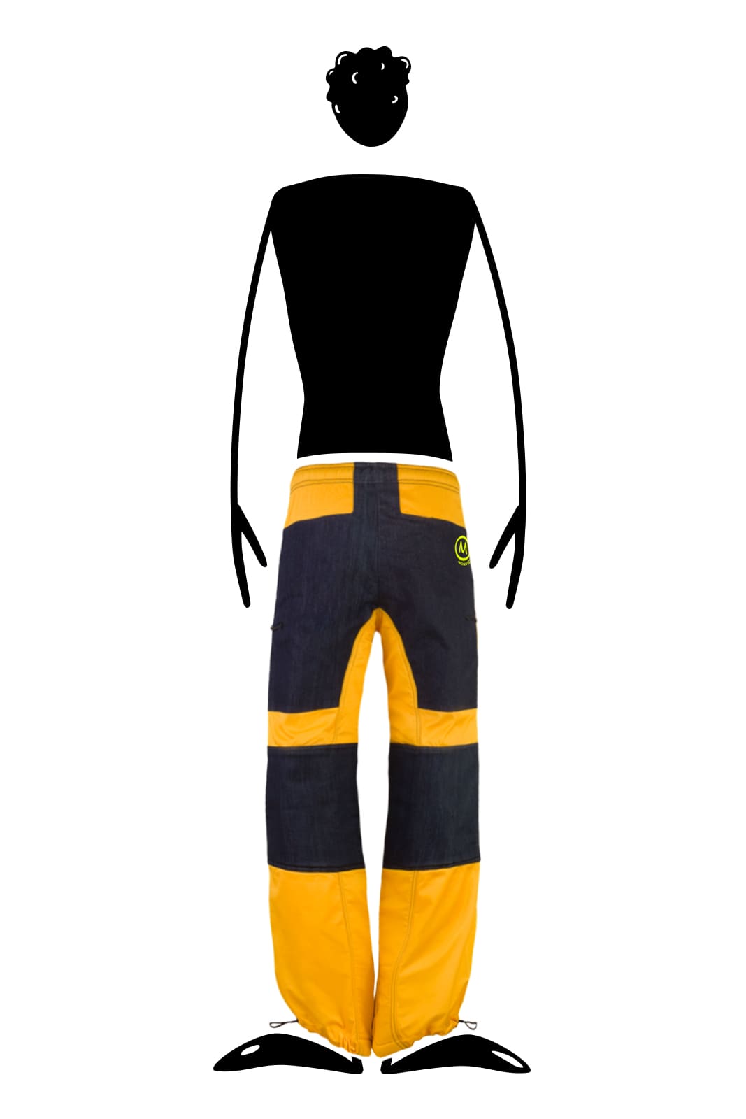pantalone slackline CLOUDS Monvic giallo retro