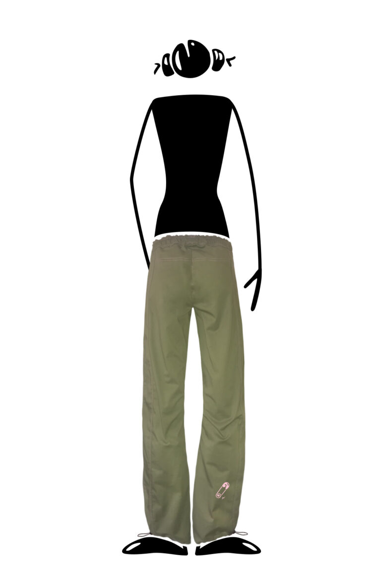 trousers women cotton green VIOLET Monvic