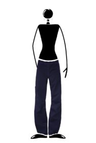 trousers women cotton navy blue VIOLET Monvic