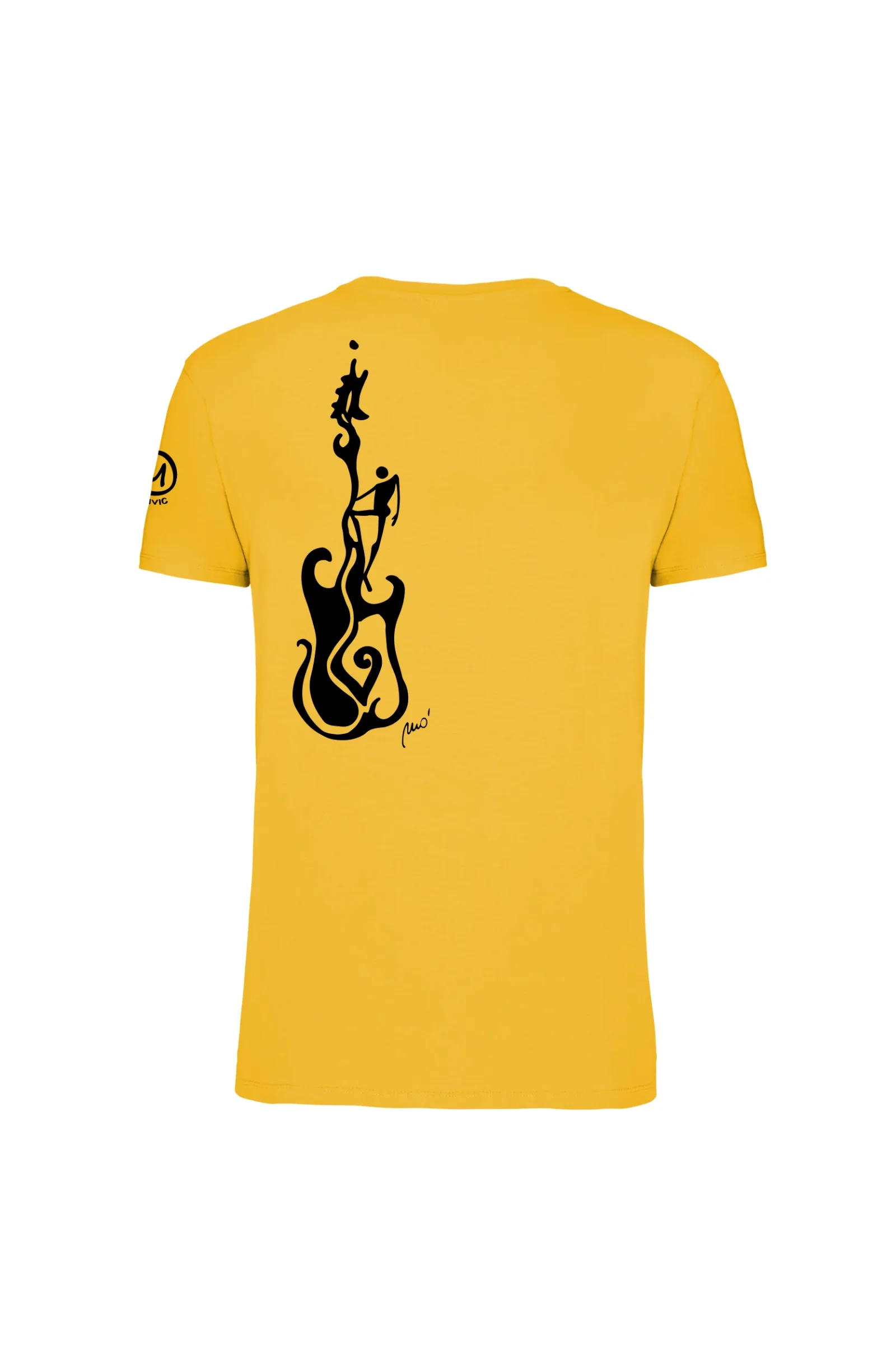 ROCK'N'ROLL - t-shirt arrampicata giallo uomo/unisex - cotone organico - HASH MONVIC 🎸