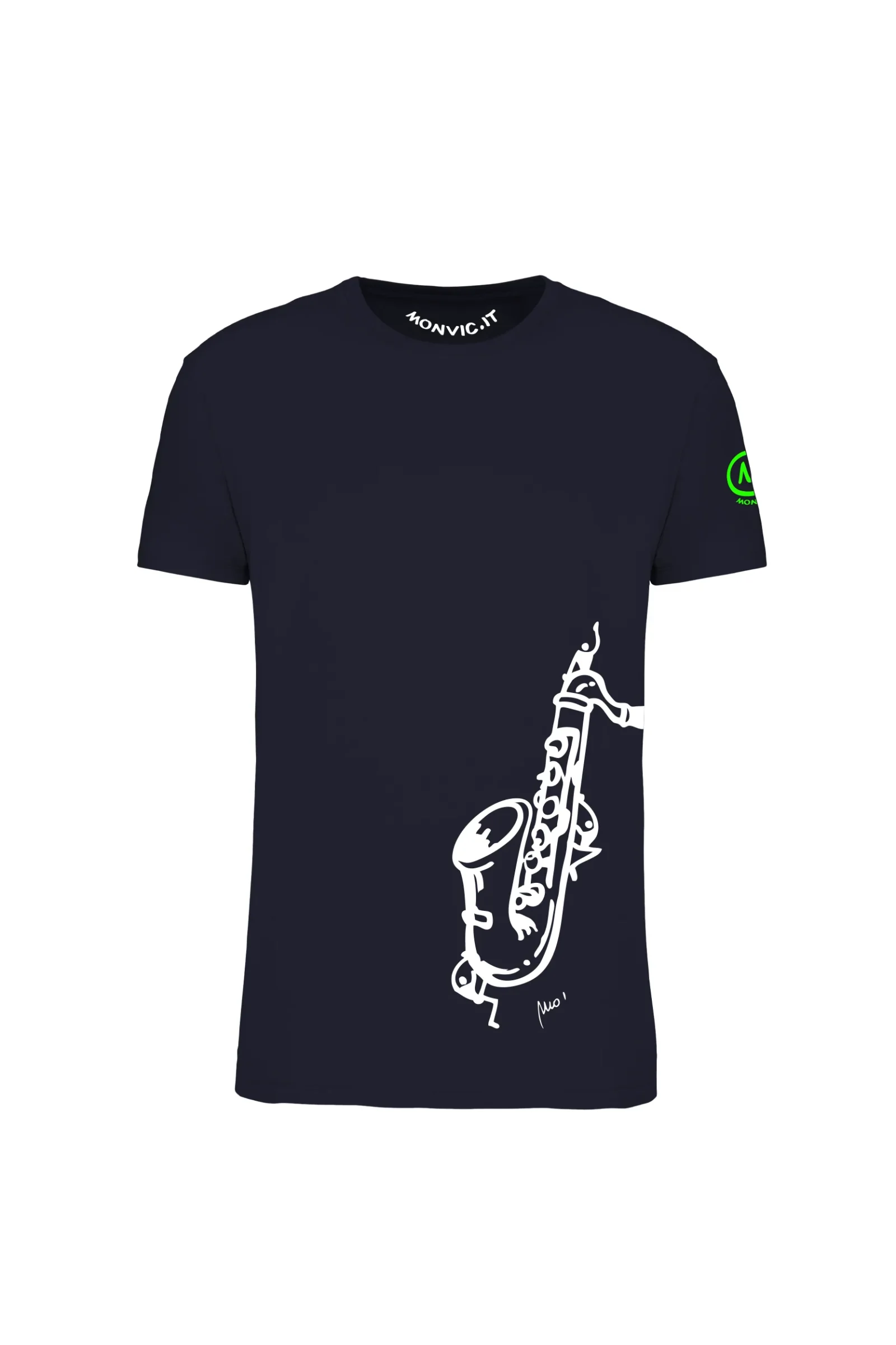 SAX - T-shirt d'escalade bleu marine homme/unisexe - coton bio - HASH MONVIC