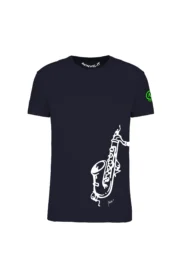 SAX - t-shirt arrampicata blu navy uomo/unisex - cotone organico - HASH MONVIC