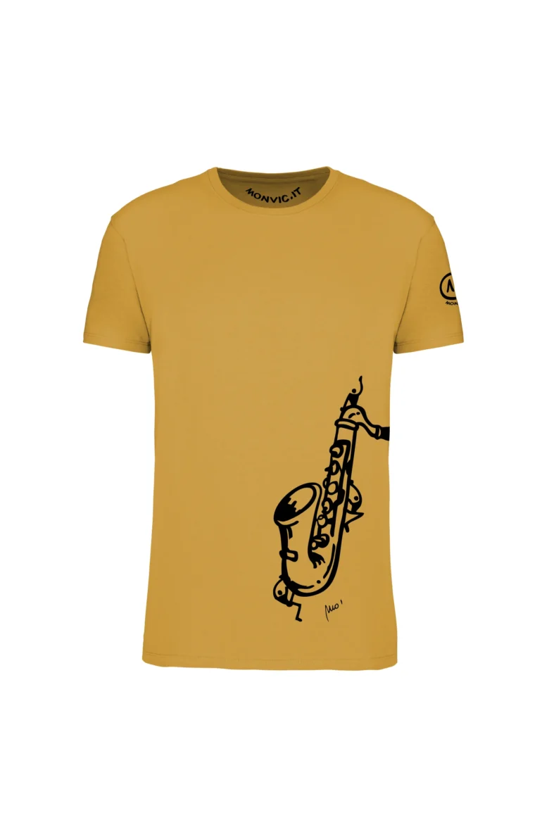 SAX - T-shirt d'escalade ocre homme/unisexe - coton bio - HASH MONVIC