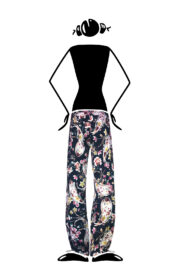 trousers women floral paisley cotton VIOLET Monvic multiflower