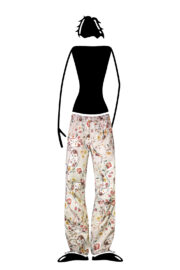 trousers women floral paisley cotton VIOLET Monvic multiflower