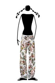 trousers women floral cotton VIOLET Monvic multiflower
