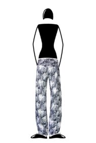 pantalone sport donna floreale bianco VIOLET Monvic multiflower