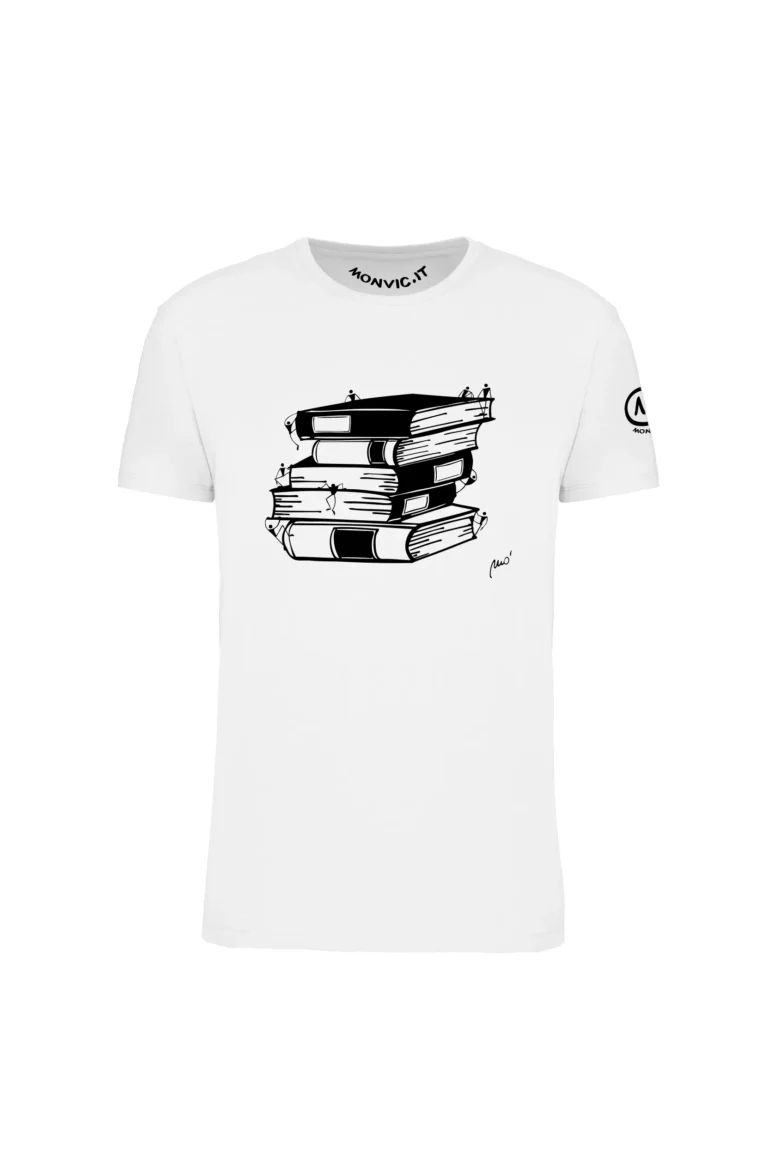 t-shirt arrampicata uomo - HASH MONVIC book-white f copia