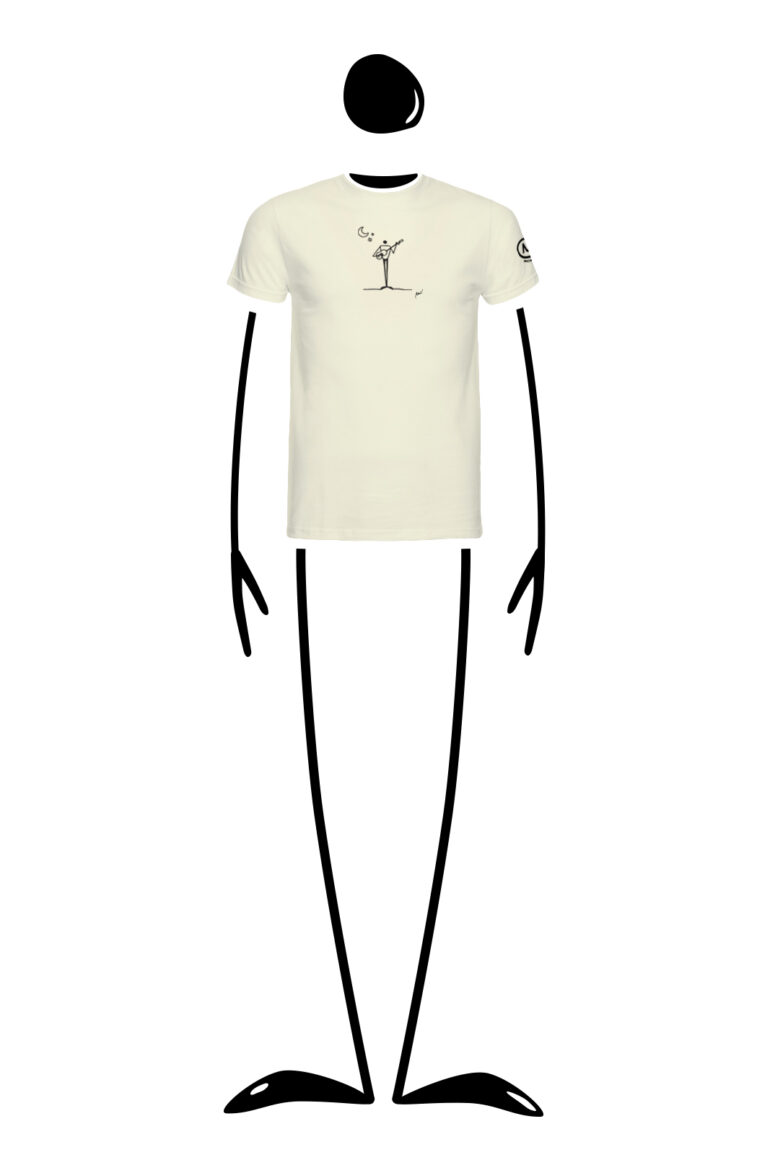 t-shirt uomo crema HASH ORGANIC Monvic chitarra