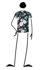 t-shirt unisex floral blue HASH ORGANIC Monvic