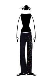 Women's jersey pants MULTI Monvic black