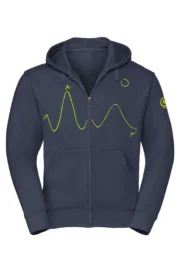 Felpa con cappuccio e zip da uomo / unisex - blu navy - grafica running "Pablo" - NAVAJO ZIP MONVIC